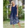 Zeagoo Women Summer Midi Dress 2026 Sleeveless Casual Beach Sundress Button Down Loose Spring Tank Dresses with Pockets(Floral Blue)