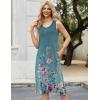 Zeagoo Women Summer Midi Dress 2026 Sleeveless Casual Beach Sundress Button Down Loose Spring Tank Dresses with Pockets(Floral Gray Green)