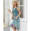Zeagoo Women Summer Midi Dress 2026 Sleeveless Casual Beach Sundress Button Down Loose Spring Tank Dresses with Pockets(Floral Gray Green)
