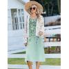 Zeagoo Women Summer Midi Dress 2026 Sleeveless Casual Beach Sundress Button Down Loose Spring Tank Dresses with Pockets(Floral Green)