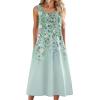 Zeagoo Women Summer Midi Dress 2026 Sleeveless Casual Beach Sundress Button Down Loose Spring Tank Dresses with Pockets(Floral Green)