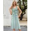 Zeagoo Women Summer Midi Dress 2026 Sleeveless Casual Beach Sundress Button Down Loose Spring Tank Dresses with Pockets(Floral Green)