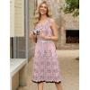 Zeagoo Women Summer Midi Dress 2026 Sleeveless Casual Beach Sundress Button Down Loose Spring Tank Dresses with Pockets(Floral Pink)