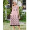 Zeagoo Women Summer Midi Dress 2026 Sleeveless Casual Beach Sundress Button Down Loose Spring Tank Dresses with Pockets(Floral Pink)