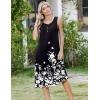 Zeagoo Women Summer Midi Dress 2026 Sleeveless Casual Beach Sundress Button Down Loose Spring Tank Dresses with Pockets(Flowers-black)