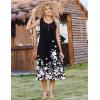 Zeagoo Women Summer Midi Dress 2026 Sleeveless Casual Beach Sundress Button Down Loose Spring Tank Dresses with Pockets(Flowers-black)