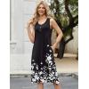 Zeagoo Women Summer Midi Dress 2026 Sleeveless Casual Beach Sundress Button Down Loose Spring Tank Dresses with Pockets(Flowers-black)