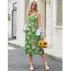 Zeagoo Women Summer Midi Dress 2026 Sleeveless Casual Beach Sundress Button Down Loose Spring Tank Dresses with Pockets(Green Pink)