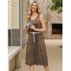 Zeagoo Women Summer Midi Dress 2026 Sleeveless Casual Beach Sundress Button Down Loose Spring Tank Dresses with Pockets(Leopard Print)