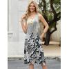 Zeagoo Women Summer Midi Dress 2026 Sleeveless Casual Beach Sundress Button Down Loose Spring Tank Dresses with Pockets(Marble Flowers)