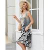 Zeagoo Women Summer Midi Dress 2026 Sleeveless Casual Beach Sundress Button Down Loose Spring Tank Dresses with Pockets(Marble Flowers)