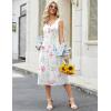 Zeagoo Women Summer Midi Dress 2026 Sleeveless Casual Beach Sundress Button Down Loose Spring Tank Dresses with Pockets(Pink Flowers)