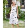 Zeagoo Women Summer Midi Dress 2026 Sleeveless Casual Beach Sundress Button Down Loose Spring Tank Dresses with Pockets(White Blue)