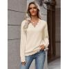 Zeagoo Women’s 2026 Fall V Neck Sweater Casual Long Sleeve Lightweight Ribbed Knit Pullover Sweaters Dressy Casual Tops(Apricot)