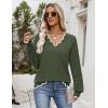 Zeagoo Women’s 2026 Fall V Neck Sweater Casual Long Sleeve Lightweight Ribbed Knit Pullover Sweaters Dressy Casual Tops(Army Green)