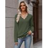 Zeagoo Women’s 2026 Fall V Neck Sweater Casual Long Sleeve Lightweight Ribbed Knit Pullover Sweaters Dressy Casual Tops(Army Green)