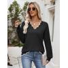 Zeagoo Women’s 2026 Fall V Neck Sweater Casual Long Sleeve Lightweight Ribbed Knit Pullover Sweaters Dressy Casual Tops(Black)