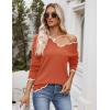 Zeagoo Women’s 2026 Fall V Neck Sweater Casual Long Sleeve Lightweight Ribbed Knit Pullover Sweaters Dressy Casual Tops(Caramel)