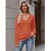 Zeagoo Women’s 2026 Fall V Neck Sweater Casual Long Sleeve Lightweight Ribbed Knit Pullover Sweaters Dressy Casual Tops(Caramel)