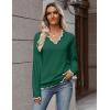 Zeagoo Women’s 2026 Fall V Neck Sweater Casual Long Sleeve Lightweight Ribbed Knit Pullover Sweaters Dressy Casual Tops(Dark Green)