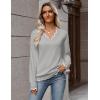 Zeagoo Women’s 2026 Fall V Neck Sweater Casual Long Sleeve Lightweight Ribbed Knit Pullover Sweaters Dressy Casual Tops(Grey)