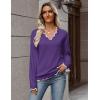Zeagoo Women’s 2026 Fall V Neck Sweater Casual Long Sleeve Lightweight Ribbed Knit Pullover Sweaters Dressy Casual Tops(Purple)
