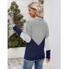 Zeagoo Women’s 2026 Fall V Neck Sweater Casual Long Sleeve Lightweight Ribbed Knit Pullover Sweaters Dressy Casual Tops(Y- Grey & Navy)