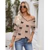 Zeagoo Women’s 2026 Fall V Neck Sweater Casual Long Sleeve Lightweight Ribbed Knit Pullover Sweaters Dressy Casual Tops(Z – Bow Khaki)