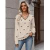 Zeagoo Women’s 2026 Fall V Neck Sweater Casual Long Sleeve Lightweight Ribbed Knit Pullover Sweaters Dressy Casual Tops(Z – Polka Dot)