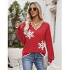 Zeagoo Women’s 2026 Fall V Neck Sweater Casual Long Sleeve Lightweight Ribbed Knit Pullover Sweaters Dressy Casual Tops(Z – Snowflakes)