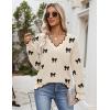 Zeagoo Women’s 2026 Fall V Neck Sweater Casual Long Sleeve Lightweight Ribbed Knit Pullover Sweaters Dressy Casual Tops(Z- Bow Black)