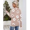 Zeagoo Women’s 2026 Fall V Neck Sweater Casual Long Sleeve Lightweight Ribbed Knit Pullover Sweaters Dressy Casual Tops(Z- Flower Khaki)