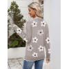Zeagoo Women’s 2026 Fall V Neck Sweater Casual Long Sleeve Lightweight Ribbed Knit Pullover Sweaters Dressy Casual Tops(Z- Flower White)