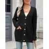 Zeagoo Womens 2026 Long Sleeve Chunky Cable Knit Fall Cardigans Sweaters Button Down Open Front Outerwear with Pockets(Black)