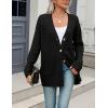 Zeagoo Womens 2026 Long Sleeve Chunky Cable Knit Fall Cardigans Sweaters Button Down Open Front Outerwear with Pockets(Black)