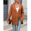 Zeagoo Womens 2026 Long Sleeve Chunky Cable Knit Fall Cardigans Sweaters Button Down Open Front Outerwear with Pockets(Brown)