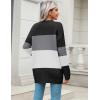 Zeagoo Womens 2026 Long Sleeve Chunky Cable Knit Fall Cardigans Sweaters Button Down Open Front Outerwear with Pockets(Colorblock 960)