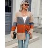 Zeagoo Womens 2026 Long Sleeve Chunky Cable Knit Fall Cardigans Sweaters Button Down Open Front Outerwear with Pockets(Colorblock 965)
