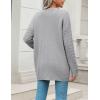 Zeagoo Womens 2026 Long Sleeve Chunky Cable Knit Fall Cardigans Sweaters Button Down Open Front Outerwear with Pockets(Gray)