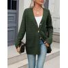 Zeagoo Womens 2026 Long Sleeve Chunky Cable Knit Fall Cardigans Sweaters Button Down Open Front Outerwear with Pockets(Green)
