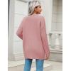 Zeagoo Womens 2026 Long Sleeve Chunky Cable Knit Fall Cardigans Sweaters Button Down Open Front Outerwear with Pockets(Pink)