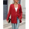 Zeagoo Womens 2026 Long Sleeve Chunky Cable Knit Fall Cardigans Sweaters Button Down Open Front Outerwear with Pockets(Red)