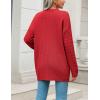 Zeagoo Womens 2026 Long Sleeve Chunky Cable Knit Fall Cardigans Sweaters Button Down Open Front Outerwear with Pockets(Red)
