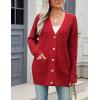 Zeagoo Womens 2026 Long Sleeve Chunky Cable Knit Fall Cardigans Sweaters Button Down Open Front Outerwear with Pockets(Red)
