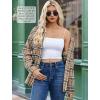 Zeagoo Womens Button Down Flannel Shirts Long Sleeve Plaid Blouses Lightweight Business Dressy Casual Top with Pockets(Khaki)