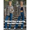 Zeagoo Womens Button Down Flannel Shirts Long Sleeve Plaid Blouses Lightweight Business Dressy Casual Top with Pockets(Khaki)