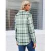 Zeagoo Womens Button Down Flannel Shirts Long Sleeve Plaid Blouses Lightweight Business Dressy Casual Top with Pockets(Light Green)