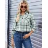 Zeagoo Womens Button Down Flannel Shirts Long Sleeve Plaid Blouses Lightweight Business Dressy Casual Top with Pockets(Light Green)