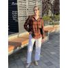 Zeagoo Womens Button Down Flannel Shirts Long Sleeve Plaid Blouses Lightweight Business Dressy Casual Top with Pockets(Orange and Navy Blue)