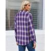 Zeagoo Womens Button Down Flannel Shirts Long Sleeve Plaid Blouses Lightweight Business Dressy Casual Top with Pockets(Purple)